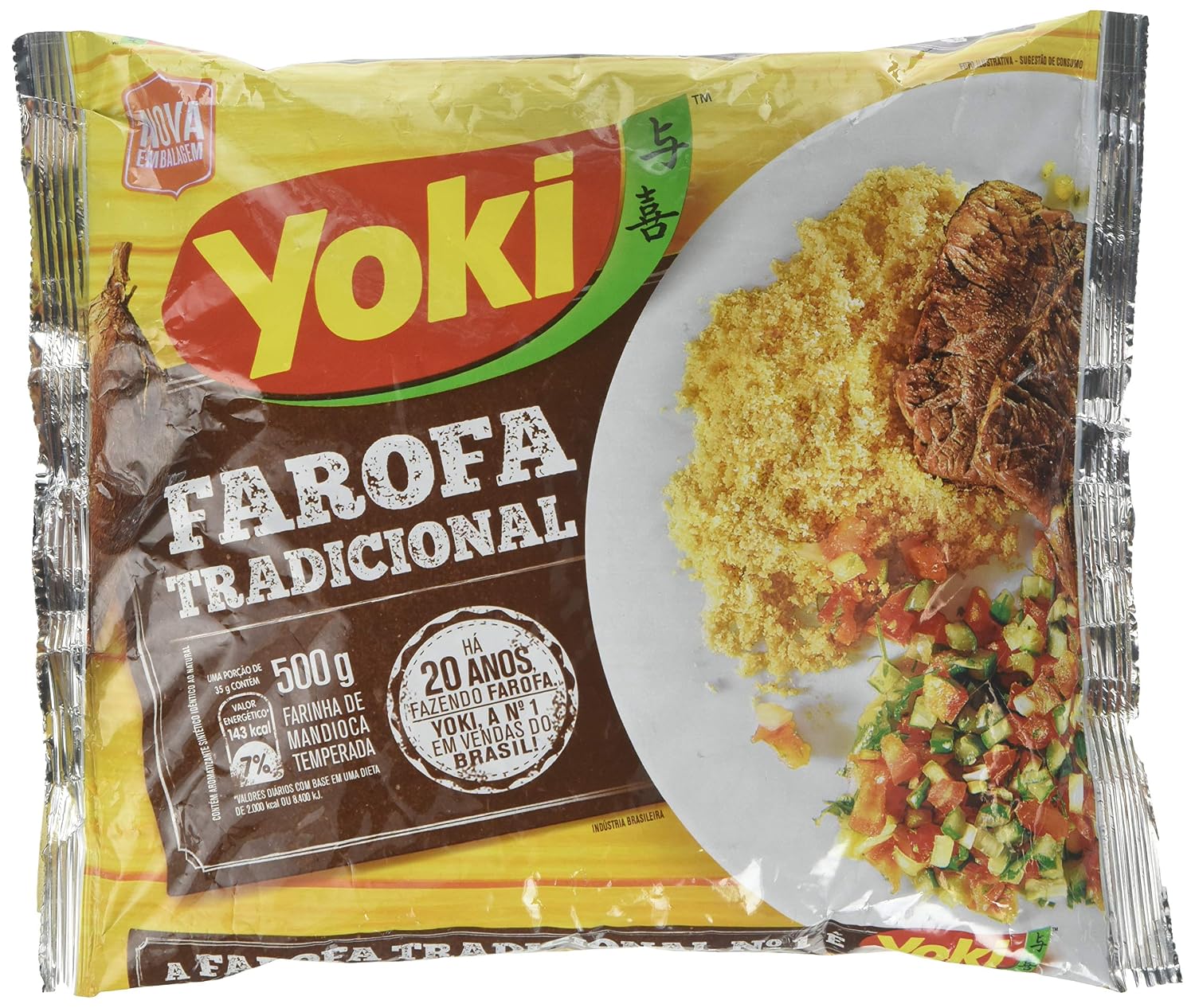 Yoki - Seasoned Cassava Flour - 17.6 Oz - Farofa De Mandioca Pronta Temperada