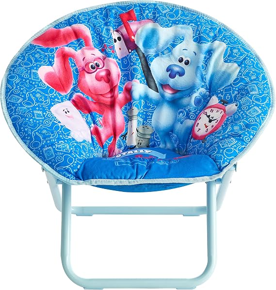 Nickelodeon Blues Clues Toddler 19 Folding Saucer Chair with Cushion, Ages 3+, Polyester