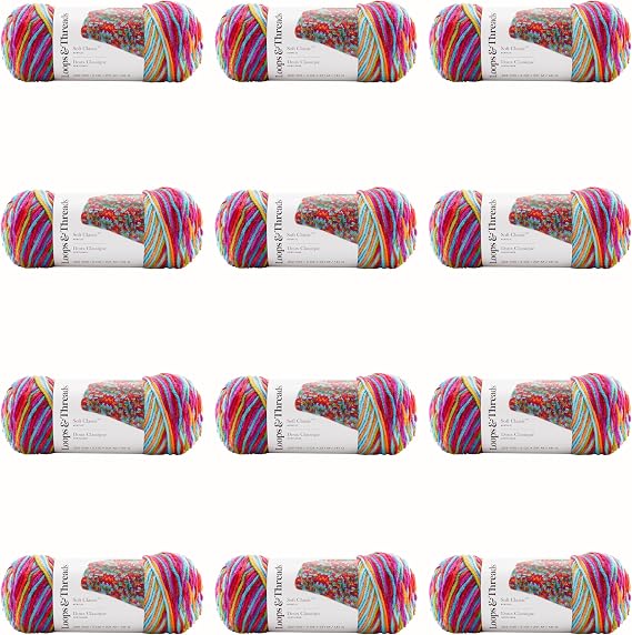 MICHAELS Bulk 12 Pack: Soft ClassicTM Multi Ombre Yarn by Loops & Threads