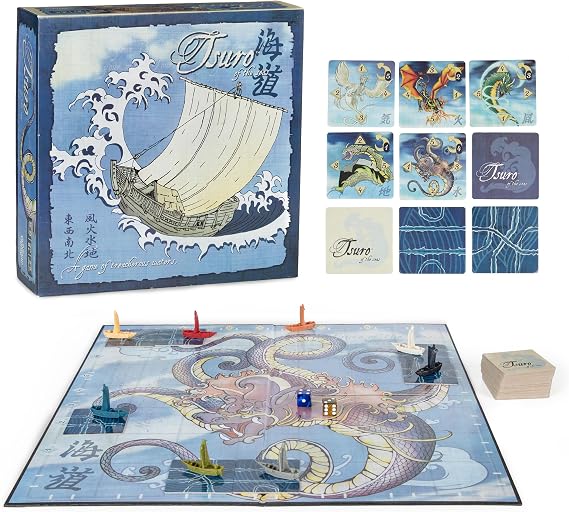 Tsuro of the Seas Path-Building Strategy Board Game with Sea Monsters | Tile-Laying Adventure for 28 Players Ages 8+ | 3045 Minute Gameplay