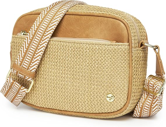 AOCINA Faux Straw Crossbody Bags for Women Summer Purse 2026 Shoulder Bag | RFID Blocking Card Slots, Lightweight, Womens Raffia Woven Purse for Travel Beach Hawaiian Cruise Essentials, Casual Outings