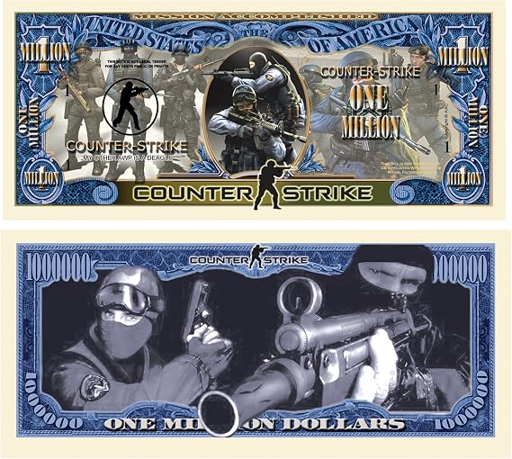 American Art Classics Counter Strike Collectible Million Dollar Bill | Limited Edition, Currency Holder