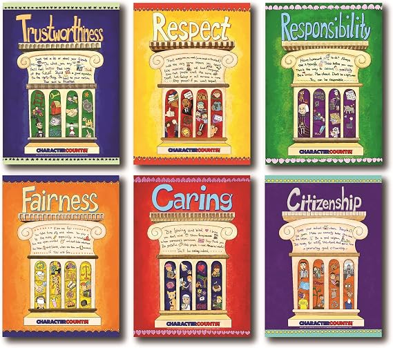 CHARACTER COUNTS! Six Pillars Vibrant Posters (3 Sets of 6)