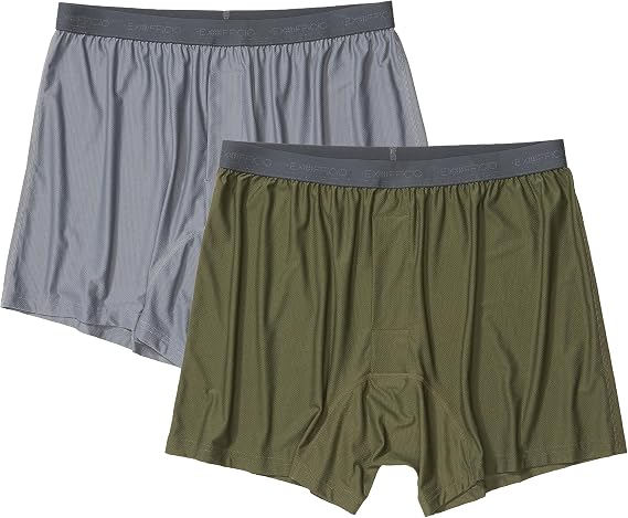 Exofficio Men's Give-N-Go 2.0 Boxer 2 Pack - Breathable Durable Easy Care Travel Underwear