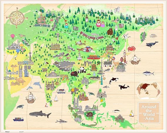 Pintoo Jigsaw Puzzles 500 Piece for Adults - Around The World - Asia Beautiful Plastic Puzzle for Home Decor Zero Dust Easy Storage [H1720]