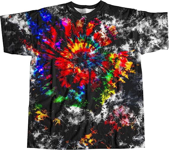 Kids Tie Dye Shirt 6-18 Years Children Hippies Senior Tie-Dye Tee Tshirt for Boys Girls