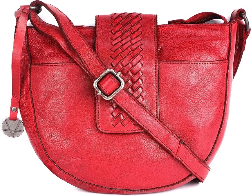 Genuine Leather Crossbody Sling Bag for Women - Trendy Casual Office Bag with Adjustable Strap